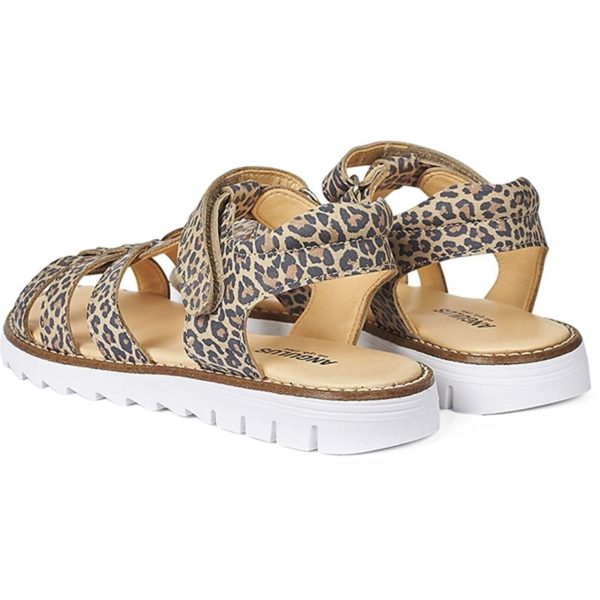 Angulus Sandal M. T-Rem Og Velcrolukning Leopard Supply