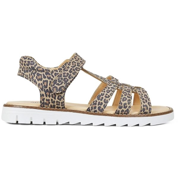 Angulus Sandal M. T-Rem Og Velcrolukning Leopard Supply