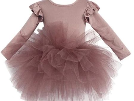 Dolly by Le Petit Tom Timeless Long Sleeve Tutu Kjole Mauve Online Sale