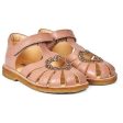 Angulus Hjerte Sandal M. Velcrolukning Mørk Peach Multi Glitter Discount