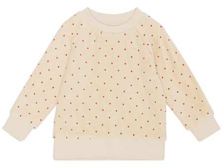 Flöss Pluto Terry Sweatshirt Rosso Dot print Hot on Sale