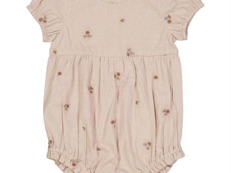 Wheat Embroidery Flowers Victoria Romper Cheap