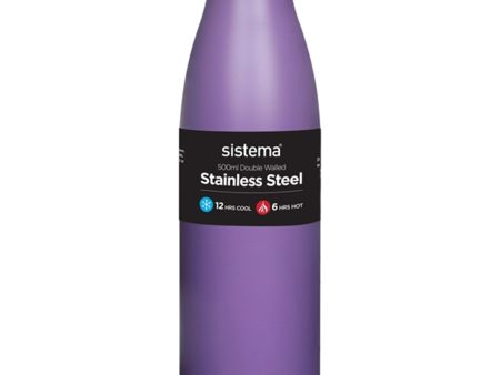 Sistema Stainless Steel Drikkedunk 500 ml Misty Purple For Discount