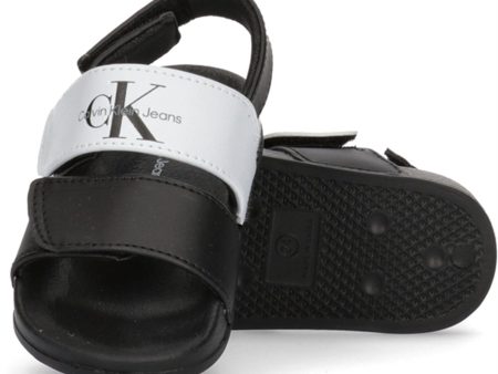 Calvin Klein Velcro Sandal Black White Cheap