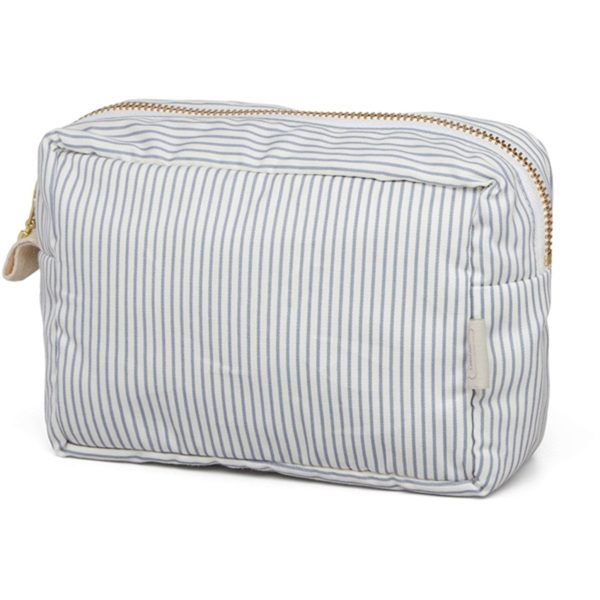 Cam Cam Copenhagen Makeup Pung Classic Stripes Blue, Praline Online Hot Sale