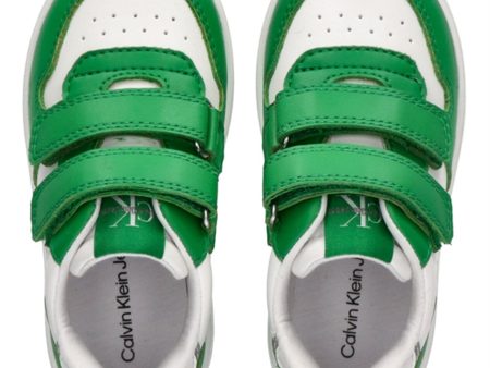 Calvin Klein Low Cut Velcro Sneakers Green White Hot on Sale