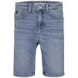 Calvin Klein Denim Shorts High Visual Blue Hot on Sale