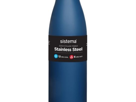 Sistema Stainless Steel Drikkedunk 500 ml Ocean Blue For Discount