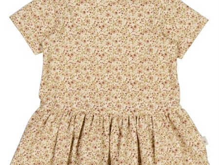 Wheat Eggshell Flowers Birthe Jersey Kjole on Sale