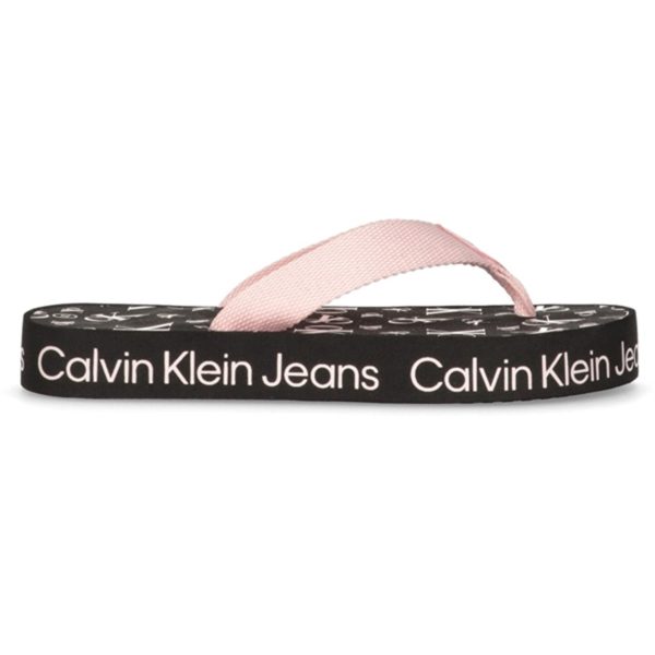 Calvin Klein Logo Print Flip Flop Pink Online Sale