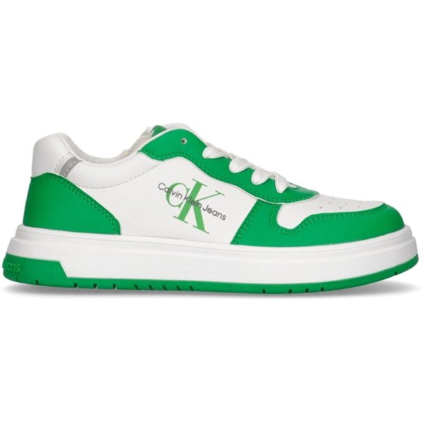 Calvin Klein Low Cut Lace-Up Sneakers Green White Online now