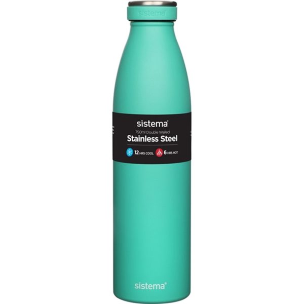 Sistema Stainless Steel Drikkedunk 750 ml Minty Teal Online now