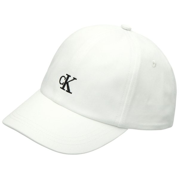 Calvin Klein Monogram Baseball Cap Bright White Cheap