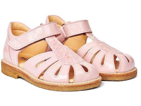 Angulus Sandal M. Velcrolukning Peach Peach Glitter Hot on Sale