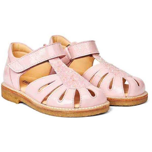 Angulus Sandal M. Velcrolukning Peach Peach Glitter Hot on Sale