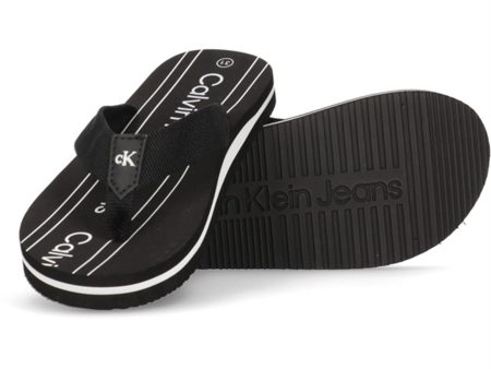 Calvin Klein Logo Flip Flop Black Discount