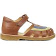 Angulus Sandal M. Regnbue Og Velcro Lukning Cognac Gul Blå Fersken on Sale