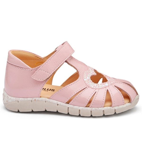 Angulus Hjerte Sandal M. Velcrolukning Rosa Rosa Glitter Online Hot Sale