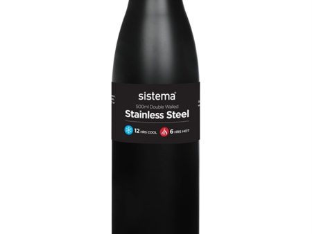 Sistema Stainless Steel Drikkedunk 500 ml Black Sale