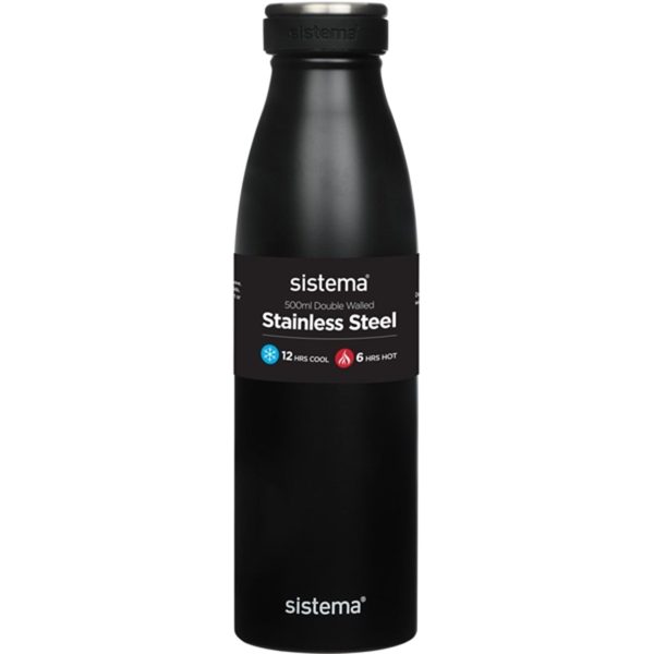 Sistema Stainless Steel Drikkedunk 500 ml Black Sale