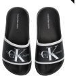 Calvin Klein Logo Pool Slide Black White For Discount