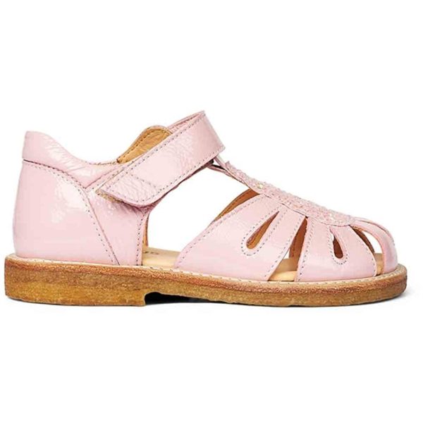 Angulus Sandal M. Velcrolukning Peach Peach Glitter Hot on Sale