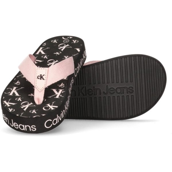 Calvin Klein Logo Print Flip Flop Pink Online Sale