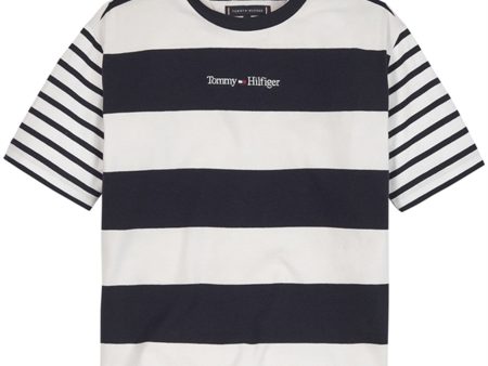 Tommy Hilfiger Bold Stripe Logo T-shirt Desert Sky Online Sale