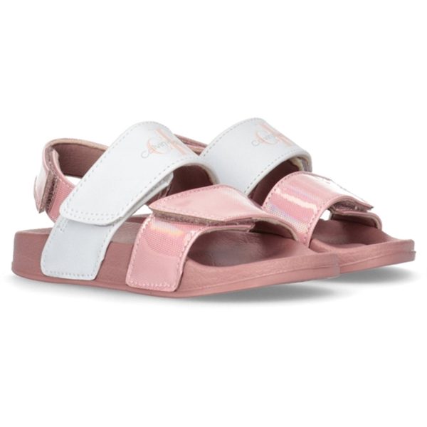 Calvin Klein Velcro Sandal Pink White Online Hot Sale