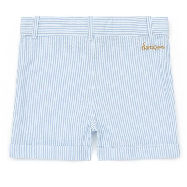 BONTON Rayure Bleue Shorts Online Hot Sale