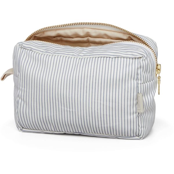 Cam Cam Copenhagen Makeup Pung Classic Stripes Blue, Praline Online Hot Sale