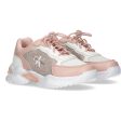 Calvin Klein Low Cut Lace-Up Sneakers Pink White For Cheap