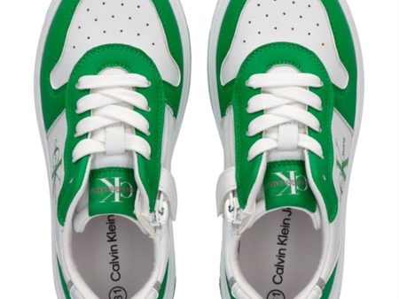 Calvin Klein Low Cut Lace-Up Sneakers Green White Online now