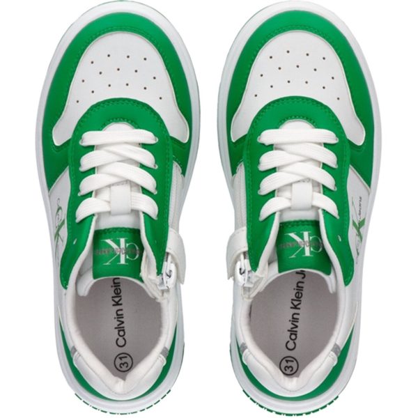 Calvin Klein Low Cut Lace-Up Sneakers Green White Online now