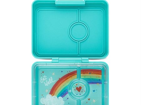 Yumbox Mini Snack 3 Rum Madkasse Misty Aqua Rainbow Discount