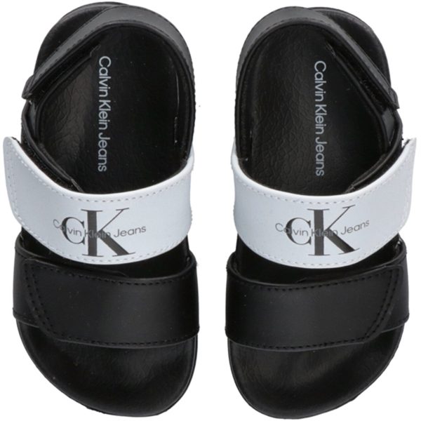 Calvin Klein Velcro Sandal Black White Cheap