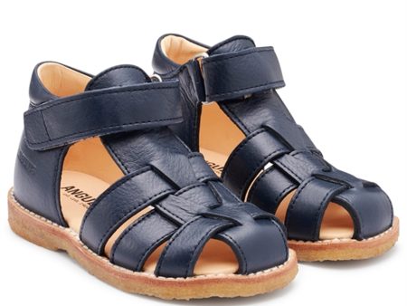 Angulus Begyndersandal M. Velcrolukning Navy For Discount