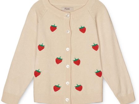 Fliink Sandshell High Risk Red Strawberry Favo Embr. Strik Cardigan on Sale