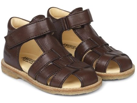 Angulus Begynder Sandal M. Velcrolukning Mørkebrun Discount