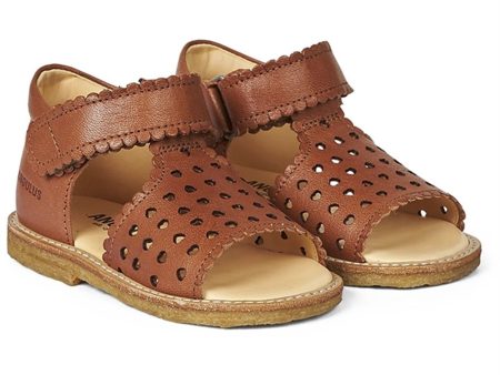 Angulus Begynder Sandal M. Velcrolukning Og Hjerter Cognac on Sale