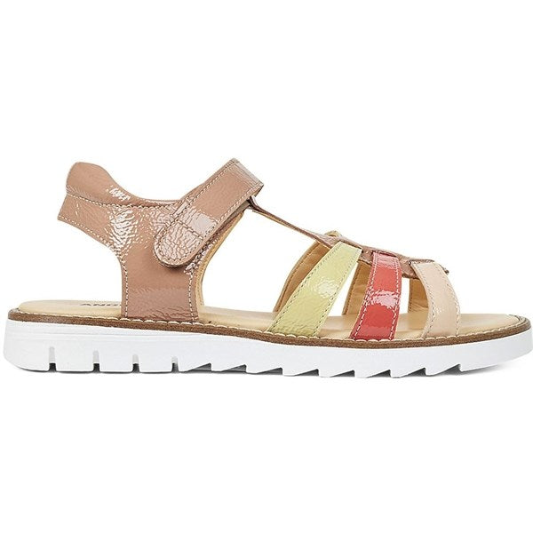 Angulus Sandal M. T-Rem Og Velcrolukning Dark Peach Peach Koral Lys Gul Online now