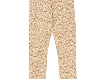 Wheat Eggshell Flowers Jersey Leggings Online now