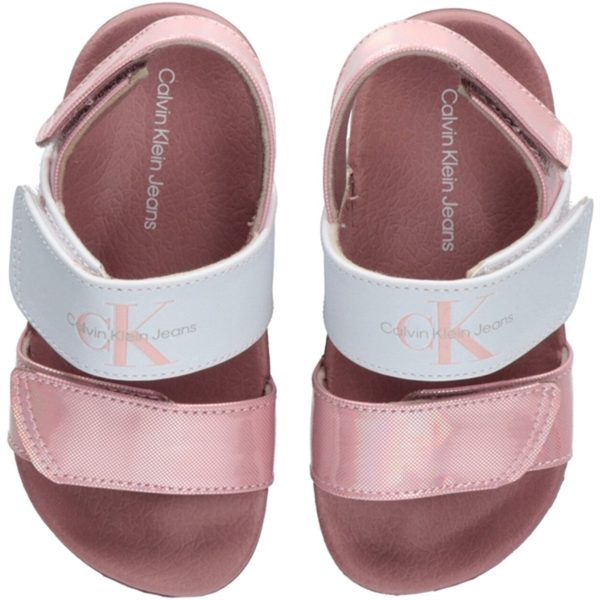 Calvin Klein Velcro Sandal Pink White Online Hot Sale