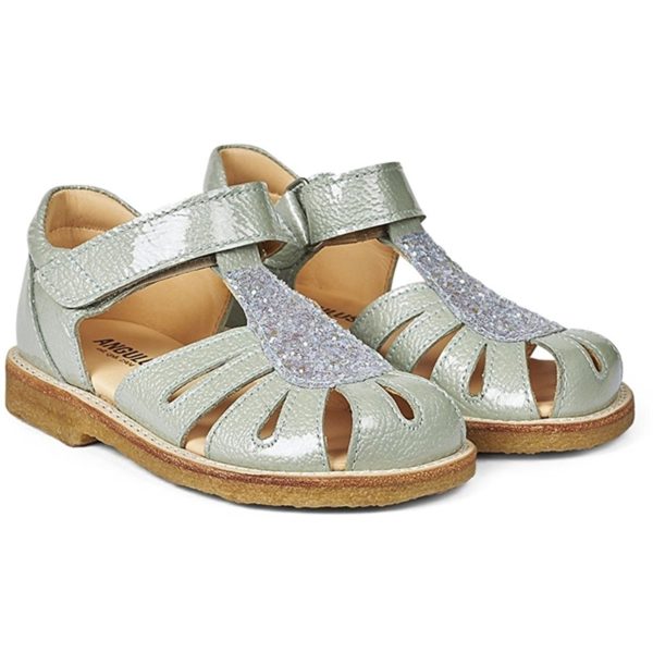 Angulus Sandal M. Velcrolukning Mint Mint glitter Fashion