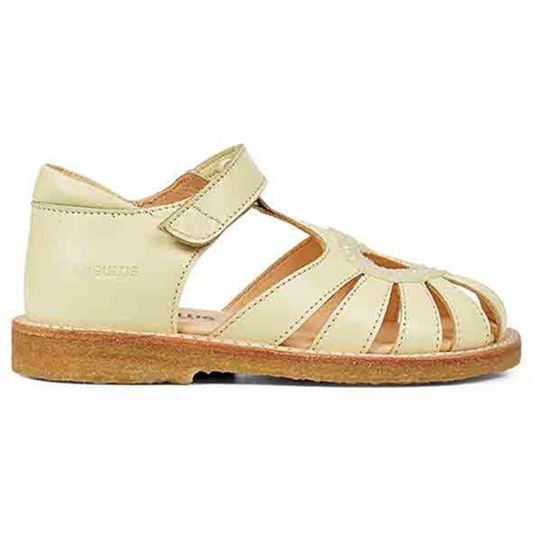 Angulus Hjerte Sandal M. Velcrolukning Lysegul Lysegul Glitter Online Sale