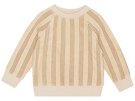 Flöss Pluto Terry Sweatshirt Latte Stripe Print Online Sale