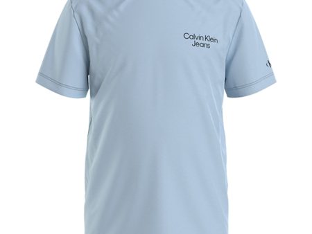 Calvin Klein Stack Logo V-Neck T-Shirt Keepsake Blue Cheap