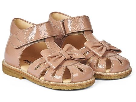 Angulus Begyndersandal M. Sløjfe Og Velcro Dark Peach Fashion